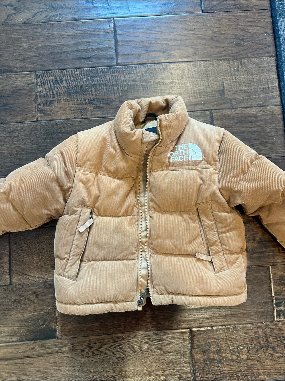 The North Face Corduroy Tan Kids Puffer Jacket